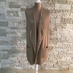 Splendid Juliet Ribbed Longline Sleeveless Cardigan